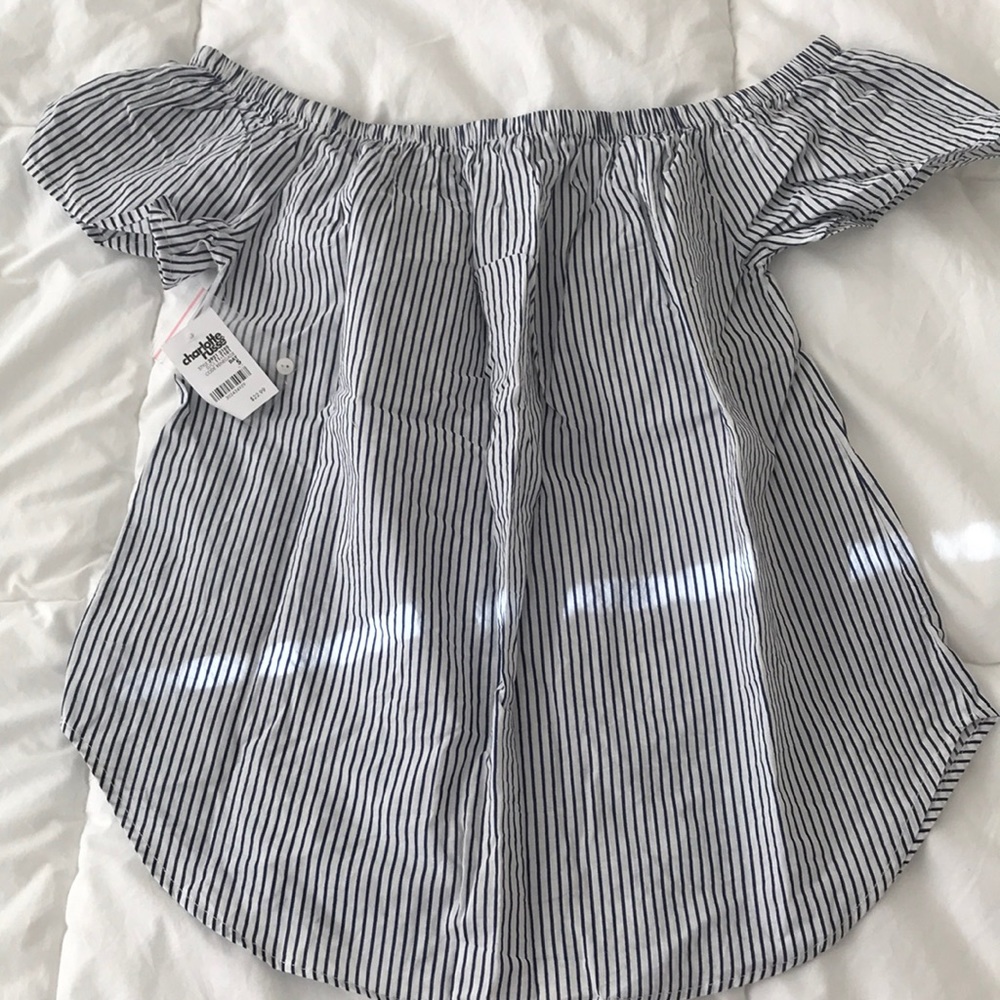 NWT striped off shoulder top